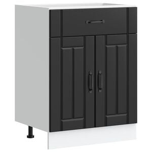 vidaXL K&uuml;chen-Unterschrank Lucca Schwarz Holzwerkstoff