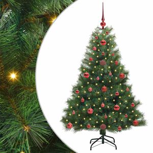 vidaXL K&uuml;nstlicher Weihnachtsbaum mit 150 LEDs Gr&uuml;n 120 cm PE und PVC