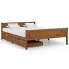 vidaXL Massivholzbett mit 2 Schubladen Honigbraun Kiefer 140x200 cm