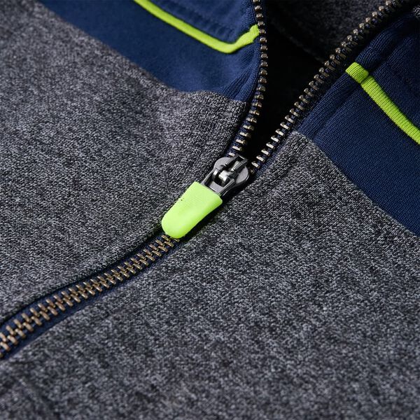 Kinder-Kapuzenpullover mit Rei&szlig;verschluss Grau Melange 116