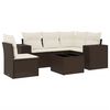 vidaXL 6-tlg. Garten-Sofagarnitur mit Kissen Braun Poly Rattan
