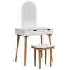 vidaXL Schminktisch-Set FAUSKE 3 pcs Wei&szlig; 76 x 50 x 143 cm