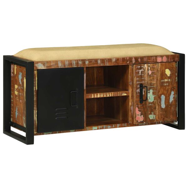 vidaXL Bankschrank Mehrfarbig 100 x 35 x 50 cm Massivholz Altholz