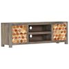 vidaXL TV-Schrank Grau 120x30x40 cm Massivholz Mango