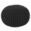 LABEL51 Pouf Gestrickt Baumwolle M Schwarz