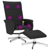 vidaXL Massagesessel mit Fu&szlig;hocker Schwarz Kunstleder