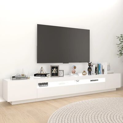 vidaXL TV-Schrank mit LED-Leuchten Weiß 260x35x40cm