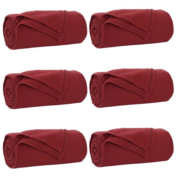 vidaXL Wohndecken 6 pcs Bordeauxrot 270 x 240 cm Fleece