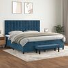 vidaXL Boxspringbett mit Matratze Dunkelblau 200x200 cm Samt