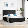 vidaXL Bett mit Stauraum und LED Schwarz 180 x 200 cm Polyester