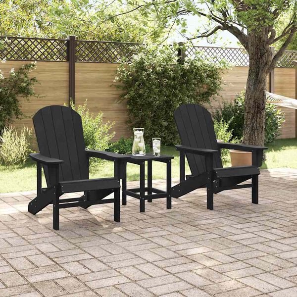 vidaXL Gartenstuhl 2 pcs Schwarz 82 x 74 x 92 cm Polyethylen
