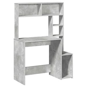 vidaXL Schreibtisch mit Regal Betongrau 100x45x140 cm Holzwerkstoff