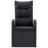 vidaXL 7-tlg. Garten-Essgruppe mit Kissen Schwarz