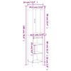 vidaXL Highboard Betongrau 34,5x34x180 cm Holzwerkstoff