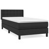 vidaXL Boxspringbett mit Matratze Schwarz 90x190 cm Kunstleder