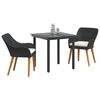vidaXL Garten Essgruppe mit Kissen 3 pcs Schwarz Poly-Rattan