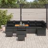 vidaXL Gartensofa-set mit Kissen 9 pcs Schwarz Poly-Rattan