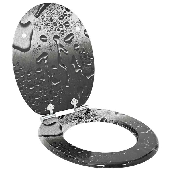 vidaXL Toilettensitz 2 pcs Grau 44 x 38 cm MDF-Platte