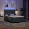 vidaXL Boxspringbett mit Matratze mit LED Dunkelgrau 160 x 200 cm Samt