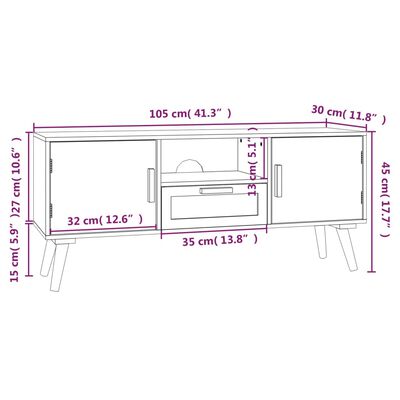 vidaXL TV-Schrank mit Türen 105x30x45 cm Holzwerkstoff