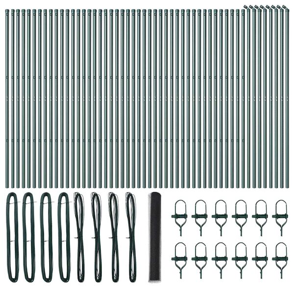 vidaXL Zaunpfosten Grau 100 x 1 m (25 mm Maschen) Stahl und PVC