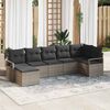 vidaXL Sofa Set 7 pcs Grau Poly-Rattan