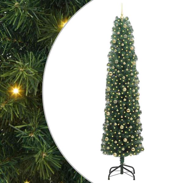 vidaXL K&uuml;nstlicher Weihnachtsbaum mit 300 LEDs mit St&auml;nder Gr&uuml;n 240 cm