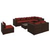 vidaXL 9-tlg. Garten-Lounge-Set mit Kissen Poly Rattan Braun
