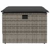 vidaXL Gartenhocker mit Kissen Grau 55x55x37 cm Poly Rattan