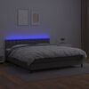 vidaXL Boxspringbett mit Matratze & LED Grau 160x200 cm Kunstleder