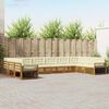 vidaXL Sofagarnituren 10 pcs Natur und Creme Massivholz Akazie