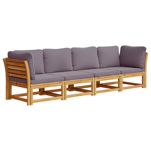 vidaXL 4-tlg. Garten-Lounge-Set mit Kissen Massivholz Akazie