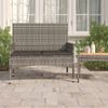 vidaXL Gartenbank 2-Sitzer mit Kissen Grau Poly Rattan