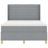 vidaXL Boxspringbett mit Matratze Hellgrau 140 x 190 cm Stoff