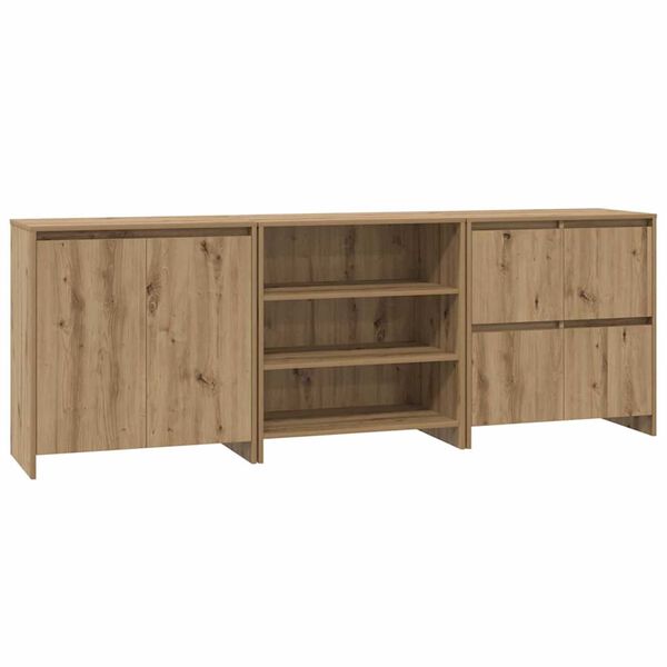 vidaXL Sideboard 3 pcs Artisan-Eiche 70 x 41 x 75 cm Holzwerkstoff