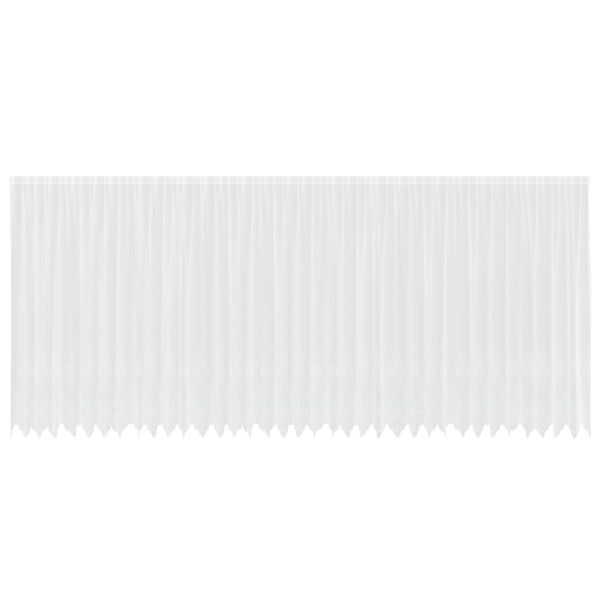 vidaXL Spitzenvorhang mit Vorh&auml;ngen Floral Wei&szlig; 220 x 900 cm Polyester