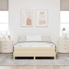vidaXL Boxspringbett mit Matratze Creme 140 x 200 cm Stoff