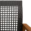 vidaXL Gartenbank Schwarz 112 cm Poly Rattan und Akazienholz
