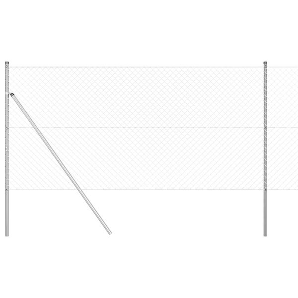 vidaXL Zaunpfosten Silber 10 x 1,4 m (40 x 40 mm Maschen) Stahl