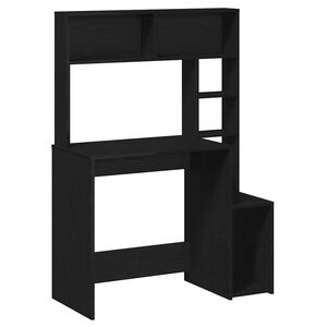 vidaXL Schreibtisch mit Regal Schwarz 100x45x140 cm Holzwerkstoff