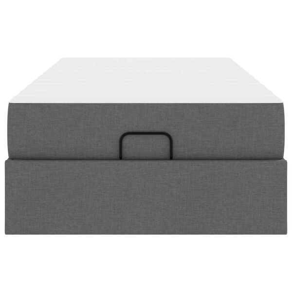 vidaXL Bettgestell mit Matratze mit Matratze 2 pcs Dunkelgrau Stoff