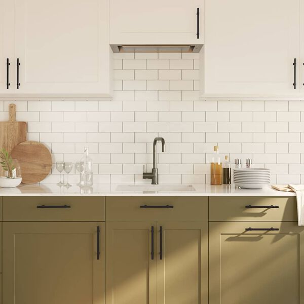 vidaXL M&ouml;belgriffe 10 Stk. Schwarz 128 mm Edelstahl