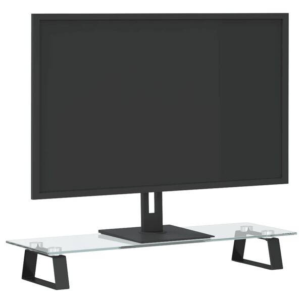 vidaXL Monitorst&auml;nder Schwarz 60x20x8 cm Hartglas und Metall