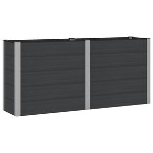 vidaXL Hochbeet Schwarz 200 x 50 x 91 cm WPC und Aluminium