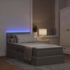 vidaXL Bett mit Stauraum und LED mit Matratze Taupe 90 x 190 cm Stoff