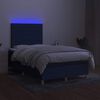 vidaXL Boxspringbett mit Matratze & LED Blau 120x190 cm Stoff