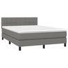 vidaXL Boxspringbett mit Matratze Dunkelgrau 140x190 cm Stoff