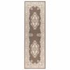 vidaXL Teppichl&auml;ufer FLORNES Gewebt Taupe-Muster 67 x 200 cm PP 7 mm