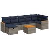 vidaXL 8-tlg. Garten-Sofagarnitur mit Kissen Grau Poly Rattan