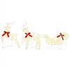 vidaXL Weihnachtsrentier mit Schlitten 3 stk. 60 LEDs Warmes Wei&szlig;